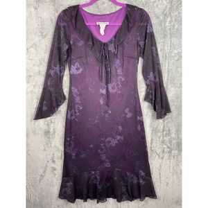 Just Choon Y2K‎ Dress Small Purple Grunge Whimsigoth Fairy Dark Romantic VTG